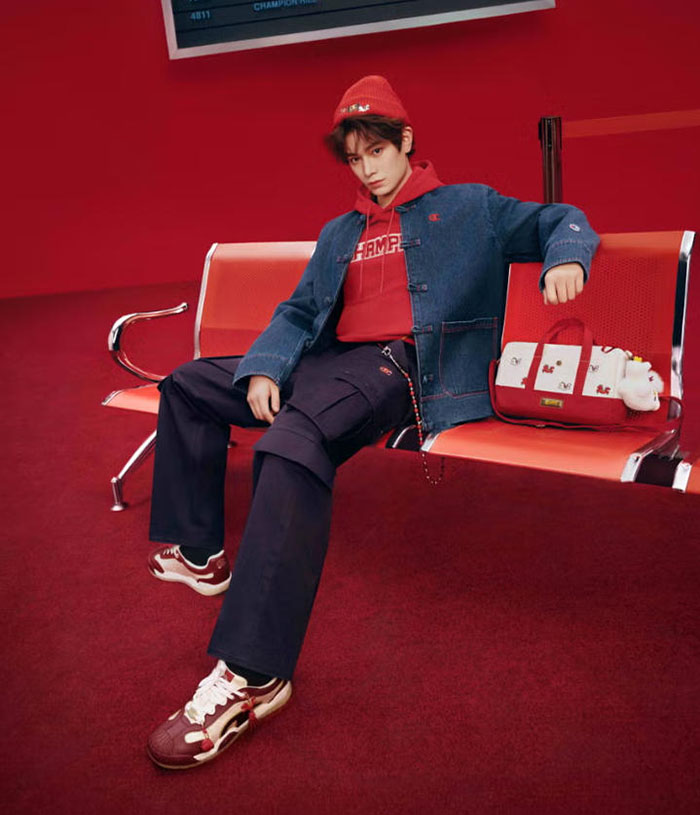 丁禹兮亲穿Champion马年限定系列！飞马开运穿搭，新年氛围感直接拉满图片